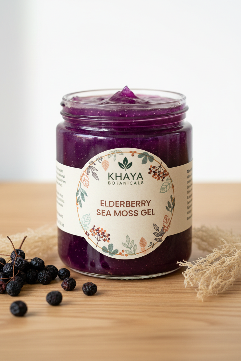 Elder Berry Bliss Sea Moss Gel – Blueberry & Elderberry Infused
